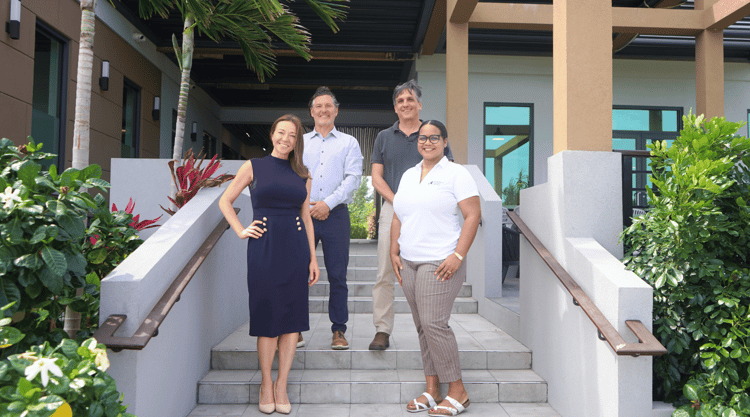 PRESS PHOTO - Jeff Hart and Jennifer Ebanks of Brava Cayman with Charlie Kirkconnell and Alyssa Manderson of Enterprise Cayman